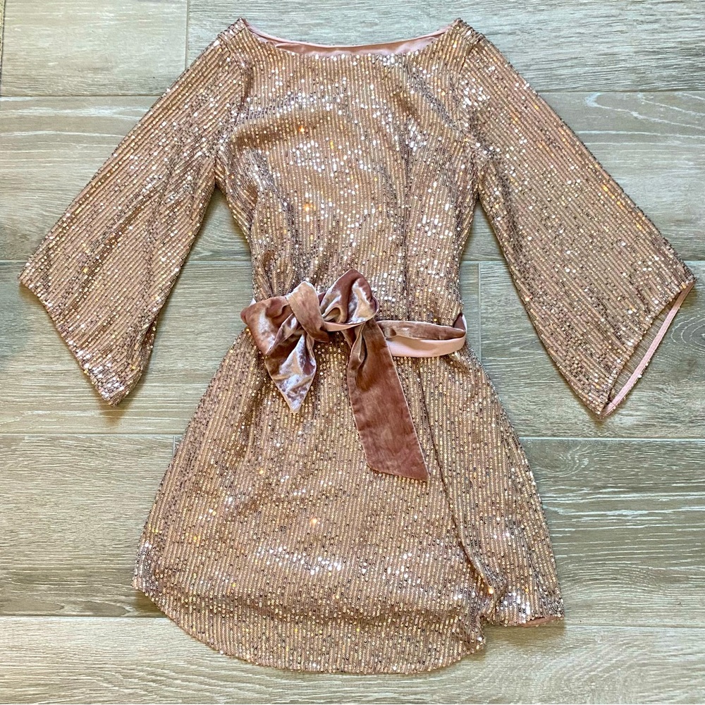 Anthropologie rose gold & sequin dress!